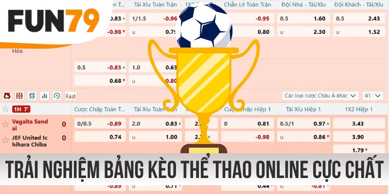 Trải nghiệm bảng kèo thể thao online cực chất